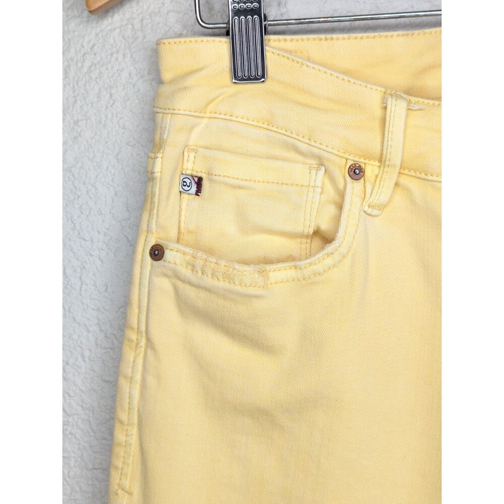 Dear John Ankle Cropped Jeans Size 28 Yellow Raw Hem Spring Summer Unique Denim - Picture 5 of 9